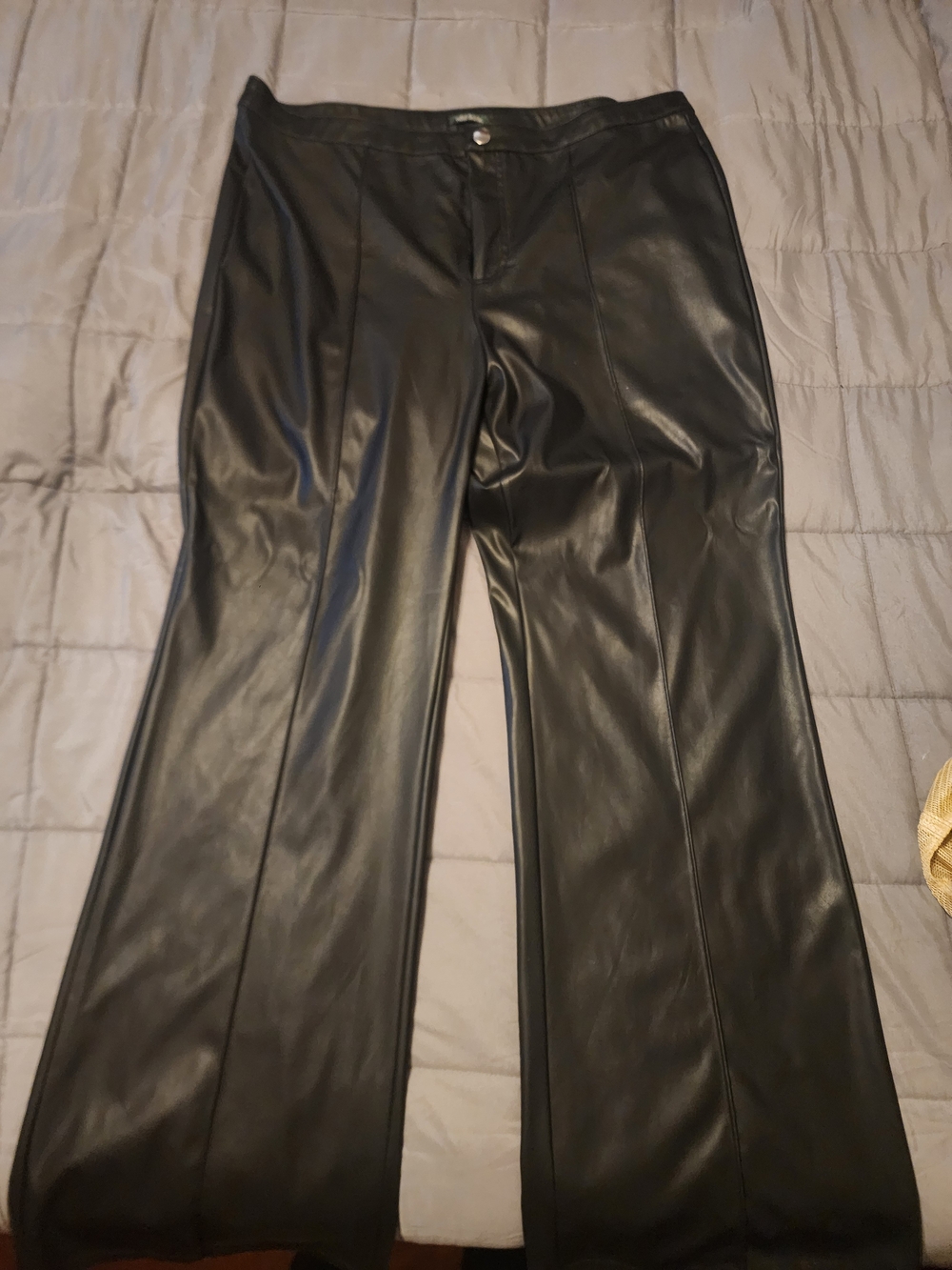 wild fable Black Faux Leather Button-Front Skirt